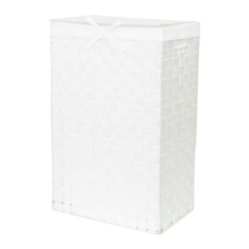 Biely viskózny kôš na bielizeň s vekom Compactor Laundry Basket Linen, výška 60 cm – Obrázok 2