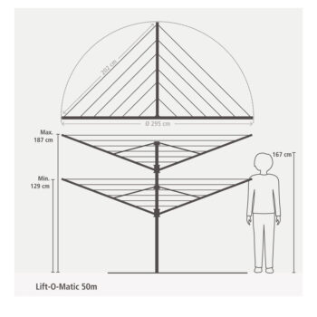 Vonkajší sušiak na bielizeň Lift-O-Matic 50m – Brabantia - Image 7