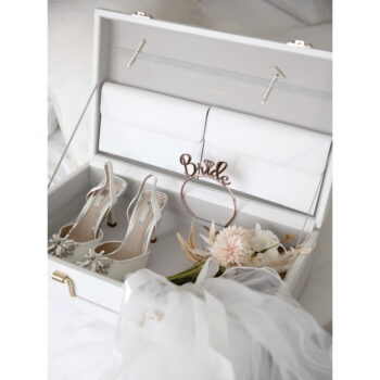 Biely dekoratívny úložný box z umelej kože 50x30x15 cm – Stackers - Image 5