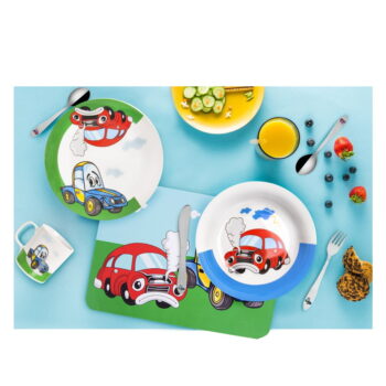 3-dielna detská porcelánová jedálenská súprava Orion Cars - Image 7