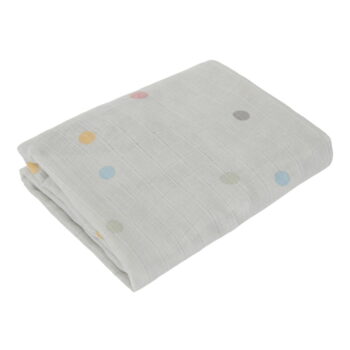 Sivé mušelínové detské prestieradlo Kindsgut Dots, 70 x 140 cm - Image 2
