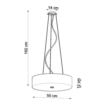 Čierne závesné svietidlo s textilným tienidlom ø 50 cm Herra – Nice Lamps - Image 7