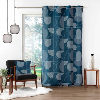 Modrý záves 140x280 cm Esquisse – douceur d'intérieur - Image 3