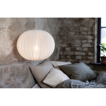 Biele závesné svietidlo s textilným tienidlom ø 50 cm Florence – Markslöjd - Image 4