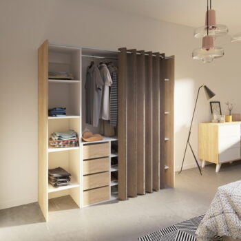 Bielo-hnedá šatníková skriňa 185x182 cm Tom - TemaHome – Obrázok 5