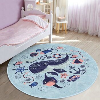Modrý detský koberec ø 120 cm Comfort – Mila Home – Obrázok 3