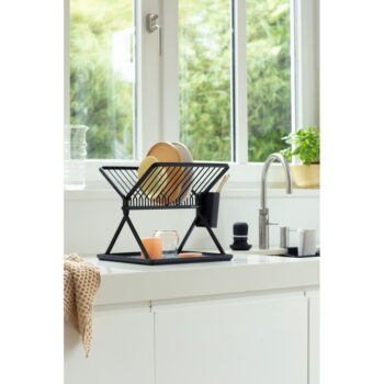 Tmavosivý kovový dvojposchodový odkvapkávač 37x33 cm – Brabantia - Image 9