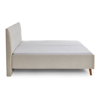 Béžová čalúnená dvojlôžková posteľ s úložným priestorom s roštom 180x200 cm Madea – Meise Möbel - Image 8