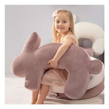 Sivý dojčiaci vankúš Velvet Bunny - Yellow Tipi – Obrázok 4