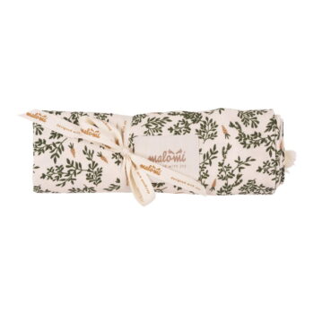 Zelená/krémovobiela bambusová zavinovacia detská deka 120x120 cm Green Floral – Malomi Kids - Image 2