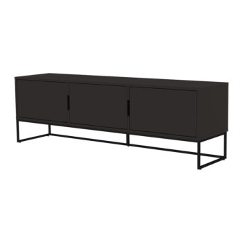 Čierny TV stolík s tromi dvierkami Tenzo Lipp, 176 x 57 cm - Image 7