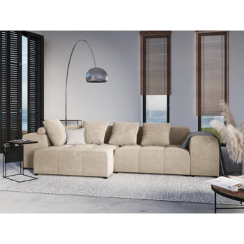 Béžový zamatový vankúš k modulárnej pohovke Rome Velvet - Cosmopolitan Design - Image 7
