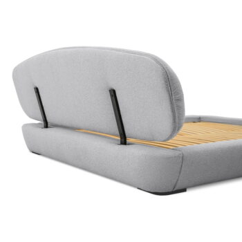 Sivá čalúnená dvojlôžková posteľ s roštom 180x200 cm Odette – Scandic – Obrázok 7