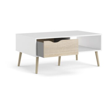 Biely odkladací stolík Tvilum Oslo, 99 x 60 cm - Image 5