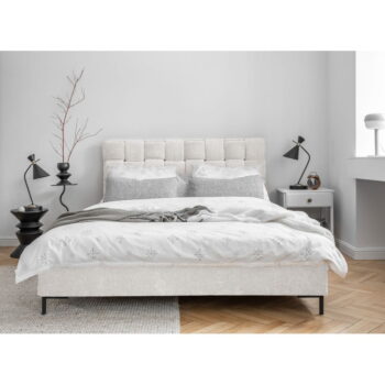 Krémovobiela čalúnená dvojlôžková posteľ s roštom 160x200 cm Eve – Miuform - Image 2