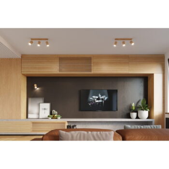 Drevené stropné svietidlo Nice Lamps Ludwik, dĺžka 45 cm - Image 8
