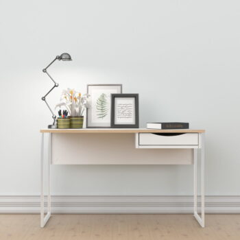 Biely pracovný stôl Tvilum Function Plus, 130 x 48 cm – Obrázok 8