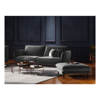 Tmavosivá zamatová pohovka Cosmopolitan Design Vienna, 160 cm - Image 6