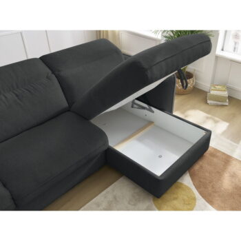 Čierna rozkladacia rohová pohovka (variabilná) Achille – Bobochic Paris - Image 7