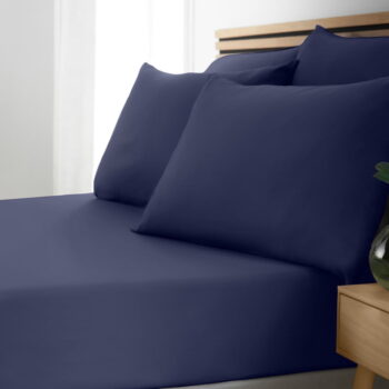 Tmavomodrá napínacia plachta 90x190 cm So Soft Easy Iron – Catherine Lansfield - Image 2