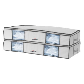 Súprava 2 bielych úložných boxov pod posteľ s vakuovým obalom Compactor XLarge Underbed Life, 105 x 15,5 cm - Image 2