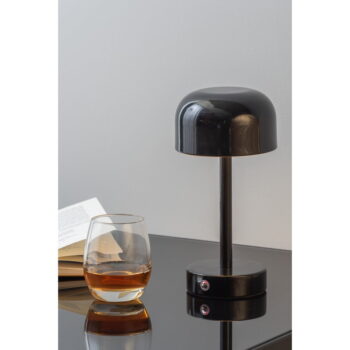 Čierna LED stolová lampa s kovovým tienidlom (výška 24,5 cm) James – Leitmotiv - Image 2