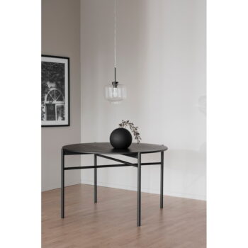 Čierny jedálenský stôl v dubovom dekore Rowico Skye, ø 120 cm - Image 5