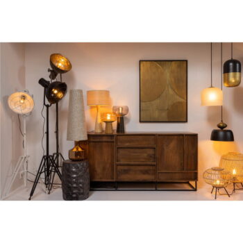 Stolová lampa s bambusovým tienidlom v prírodnej farbe (výška 33 cm) Laut – Basiclabel - Image 6