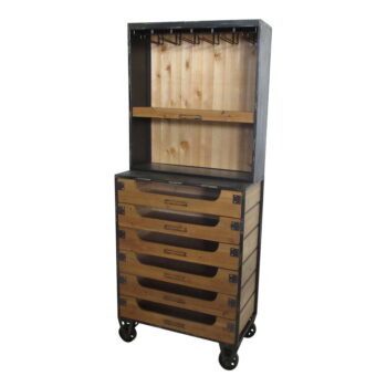 Vinotéka z jedľového dreva v prírodnej farbe pre 10 fliaš, 65x158 cm – Antic Line - Image 3