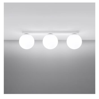 Biele stropné svietidlo so skleneným tienidlom ø 12 cm Umerta – Nice Lamps - Image 2