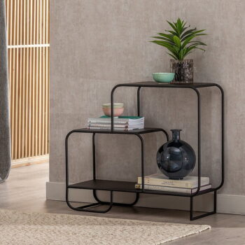 Čierny kovový regál 72x68 cm Sleco – Ixia - Image 3