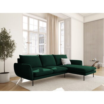 Tmavozelená zamatová rohová pohovka (pravý roh) Vienna – Cosmopolitan Design - Image 4