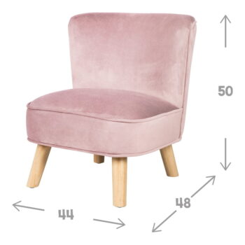Svetloružové zamatové detské kresielko Lil Sofa – Roba – Obrázok 4