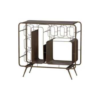 Kovová vinotéka v mosadznej farbe na 6 fliaš, 87x80.5 cm Capo - BePureHome – Obrázok 2