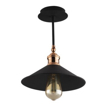 Čierne závesné svietidlo s kovovým tienidlom ø 24 cm Berceste – Opviq lights - Image 5