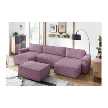 Ružový menčestrový taburet Nihad – Bobochic Paris - Image 4