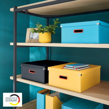 Žltý kartónový úložný box s vekom 48x37x20 cm Click&Store – Leitz - Image 2