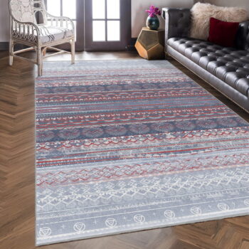 Fialovo-sivý prateľný koberec 120x180 cm Vintage Stripe – Mila Home - Image 8