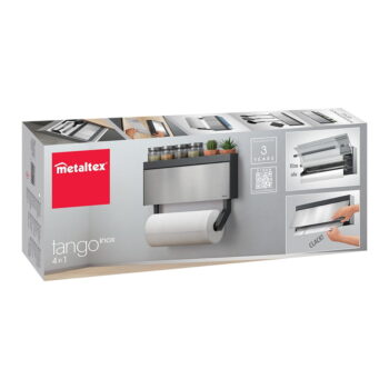 Nástenný držiak na kuchynské utierky a fólie Metaltex Tango Inox – Obrázok 8