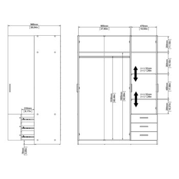 Biela šatníková skriňa 147x200 cm Sprint – Tvilum – Obrázok 3
