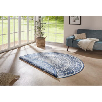Modro-krémový vonkajší koberec NORTHRUGS Siruma, ø 140 cm - Image 3