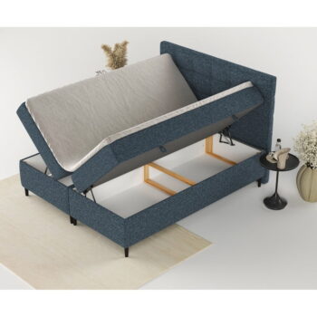Tmavomodrá boxspring posteľ s úložným priestorom 140x200 cm Urbaneo – Maison de Rêve - Image 7