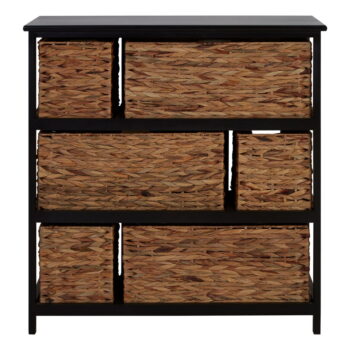 Čierny/v prírodnej farbe kúpeľňový regál z masívu paulownie 80x76 cm Padstow – Premier Housewares – Obrázok 2