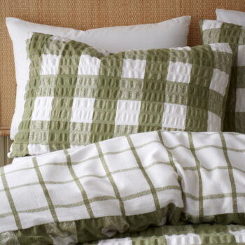 Zelené flanelové obliečky na dvojlôžko 200x200 cm Gingham Check – Catherine Lansfield – Obrázok 4
