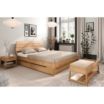 Dvojlôžková posteľ z dubového dreva v prírodnej farbe 180x200 cm Twig – The Beds - Image 3