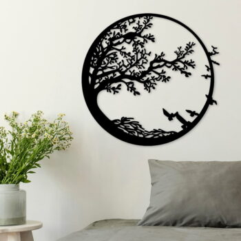 Kovová nástenná dekorácia 68x66 cm Tree – Wallity - Image 4