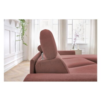 Ružová menčestrová rozkladacia rohová pohovka (variabilná) Monaco – Bobochic Paris - Image 7