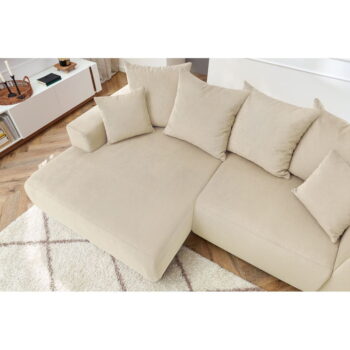 Krémová zamatová rohová pohovka Enjoy – Bobochic Paris - Image 11