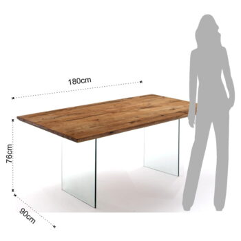 Jedálenský stôl s doskou v dubovom dekore 180x90 cm Float – Tomasucci - Image 7