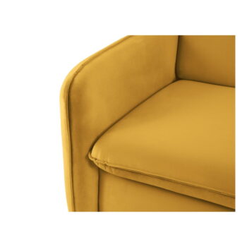 Zamatová rozkladacia pohovka v horčicovej farbe 194 cm Vienna – Cosmopolitan Design - Image 6